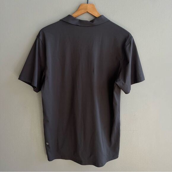 Lululemon Tech Pique Charcoal Gray Polo Shirt Size Medium - Picture 5 of 9